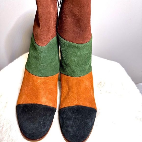 MUSSE & CLOUD color block suede heeled bootie - Picture 1 of 4